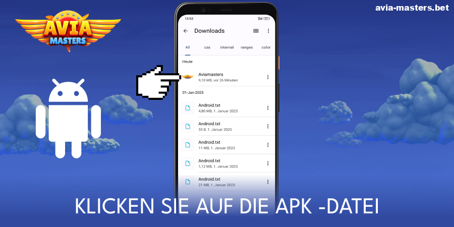 Tippen Sie auf die Aviamasters App, um sie zu installieren