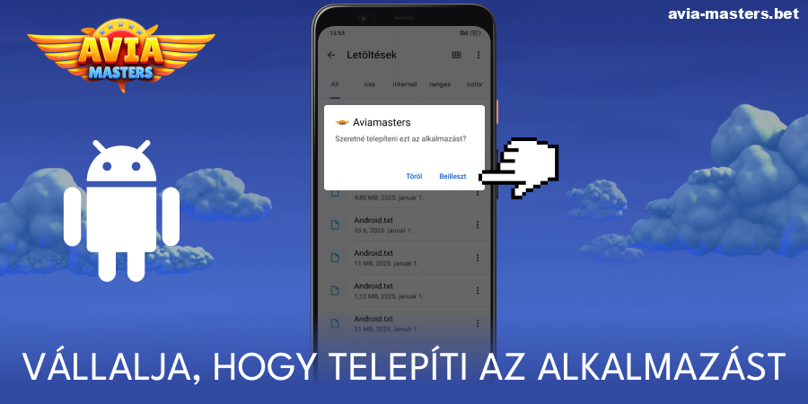 Kezdd el az Aviamasters Android alkalmazás telepítését