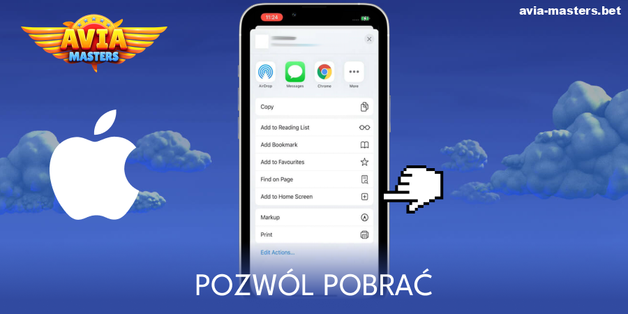 Potwierdź instalację aplikacji Aviamasters na iOS