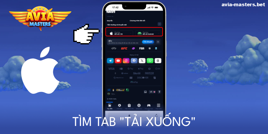 Tìm nút tải xuống ứng dụng Aviamasters dành cho iOS