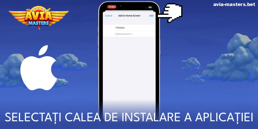 Adăugați aplicația Aviamasters pentru iOS pe ecranul de pornire
