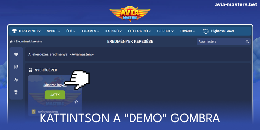 Indítsd el az Aviamasters demó verzióját