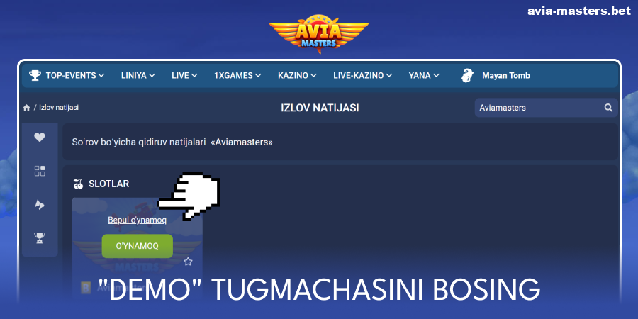 Aviamasters demo versiyasini ishga tushiring