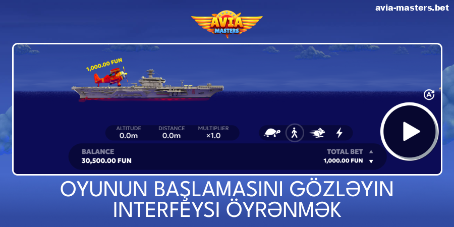 Aviamasters oyun interfeysini araşdırın