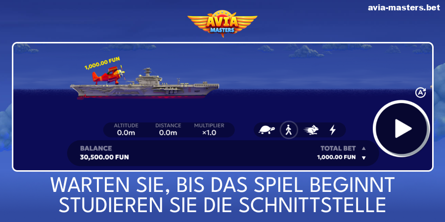 Entdecken Sie die Aviamasters-Spieloberfläche