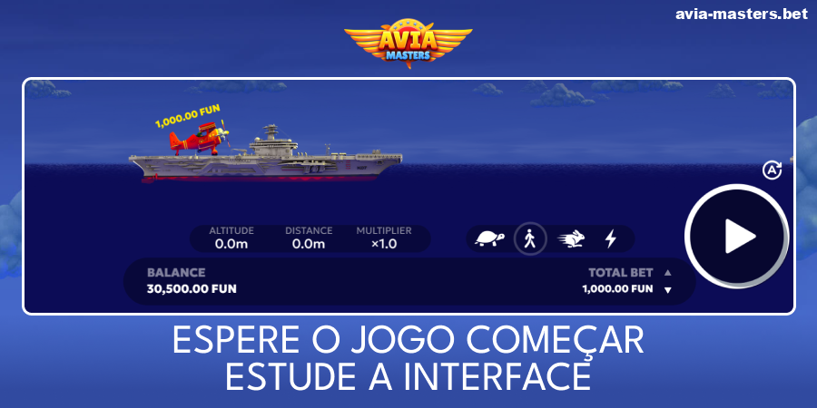 Explore a interface do jogo Aviamasters