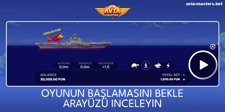 Aviamasters oyun arayüzünü keşfedin