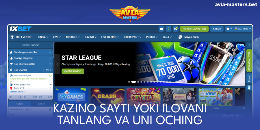 Aviamasters kazino veb-saytiga o'ting