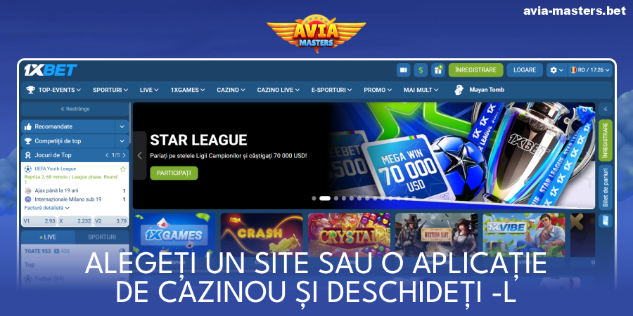 Accesează site-ul cazinoului Aviamasters