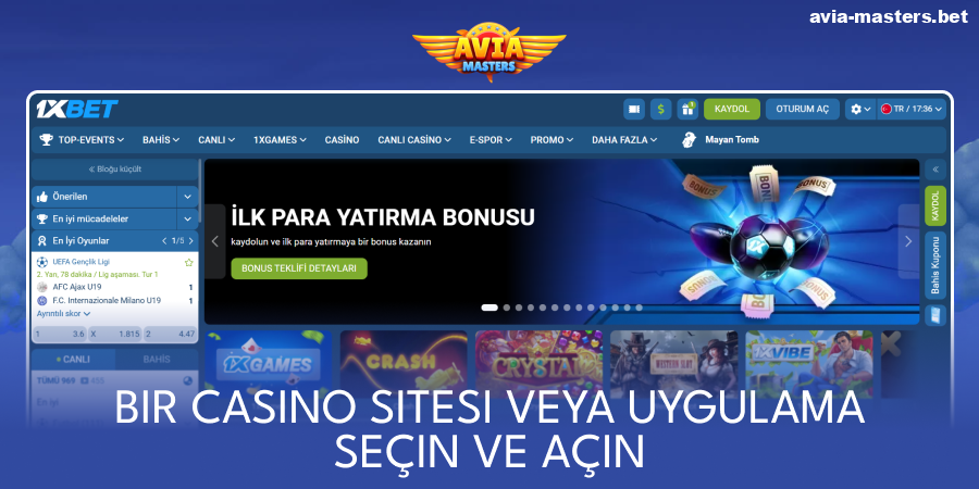 Aviamasters casino web sitesine gidin